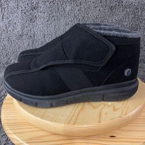 FitVille Diabetic Shoe Marca Mens Size 12.5 Wide Black Orthopedic Comfort Boot